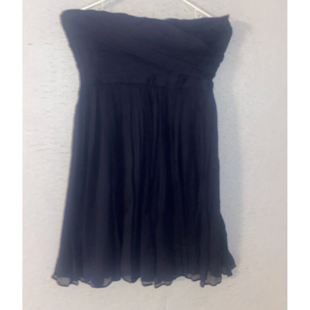 J Crew Sz 6 Women's Fully lined Navy Blue Strapless 100% Silk Dress Sexy Mini